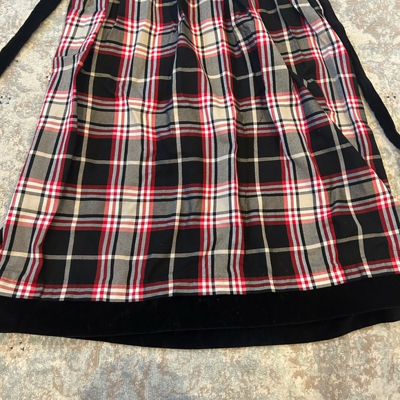 Hanna Andersson girls plaid dress 160cm white black red velvet - Picture 6 of 9